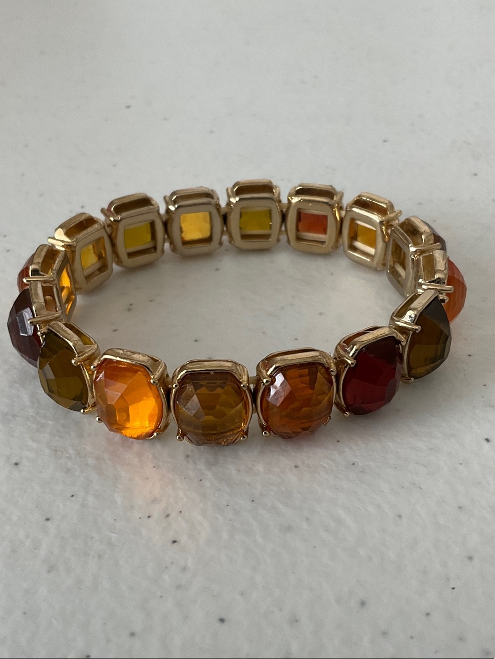 Gold-Tone Multicolor Crystal Stretch Bracelet